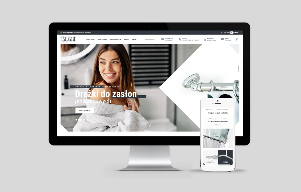 strony internetowe dla adah producenta drazkow lazienkowych