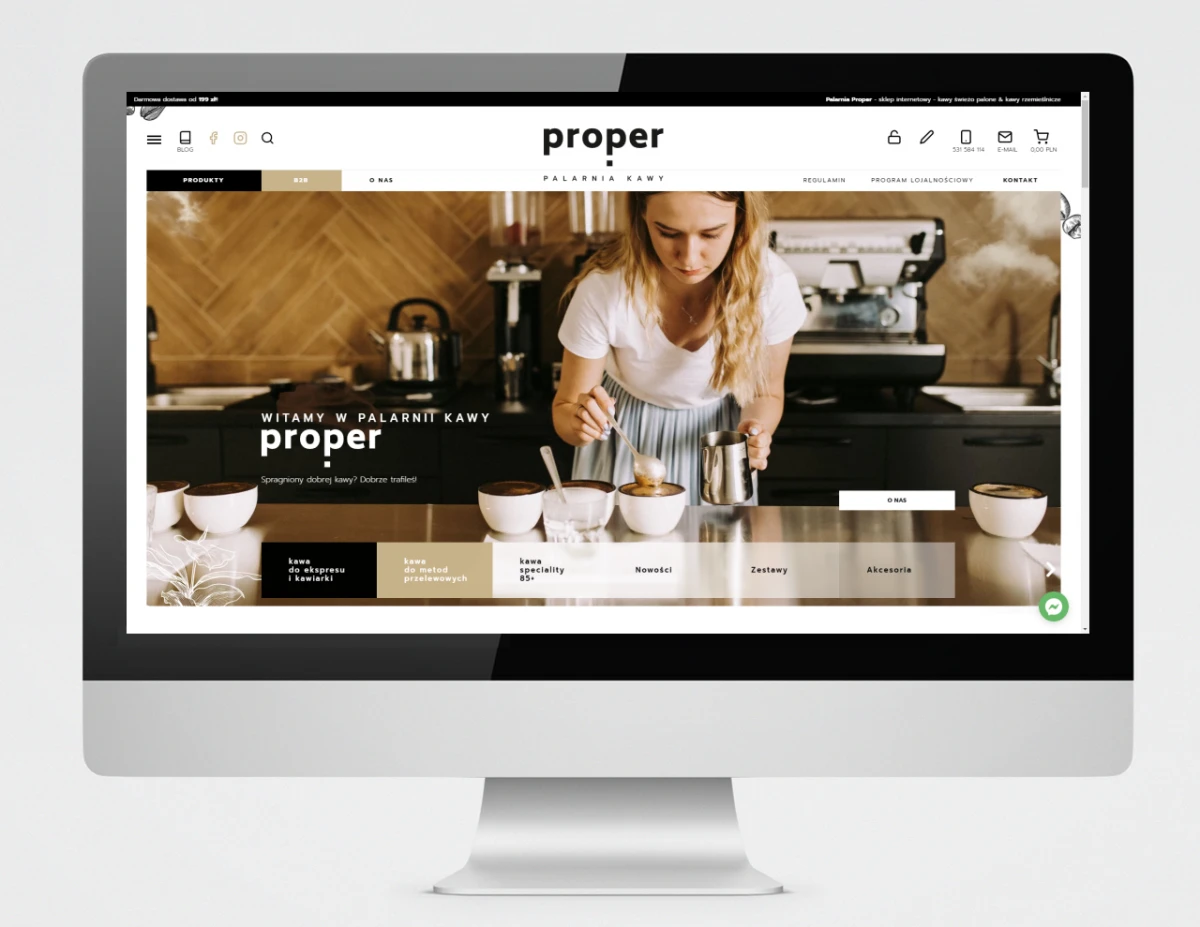 strony internetowe dla palarni kawy proper z bielska