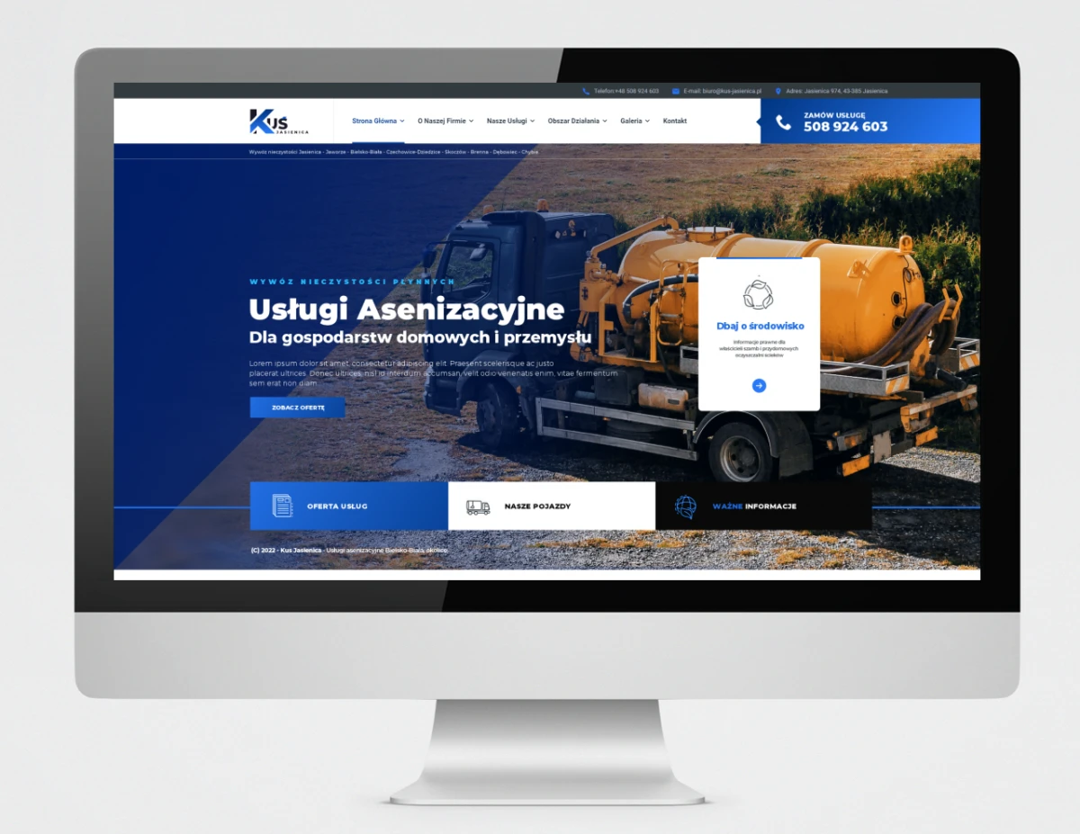 projekt strony www dla firmy kus jasienica