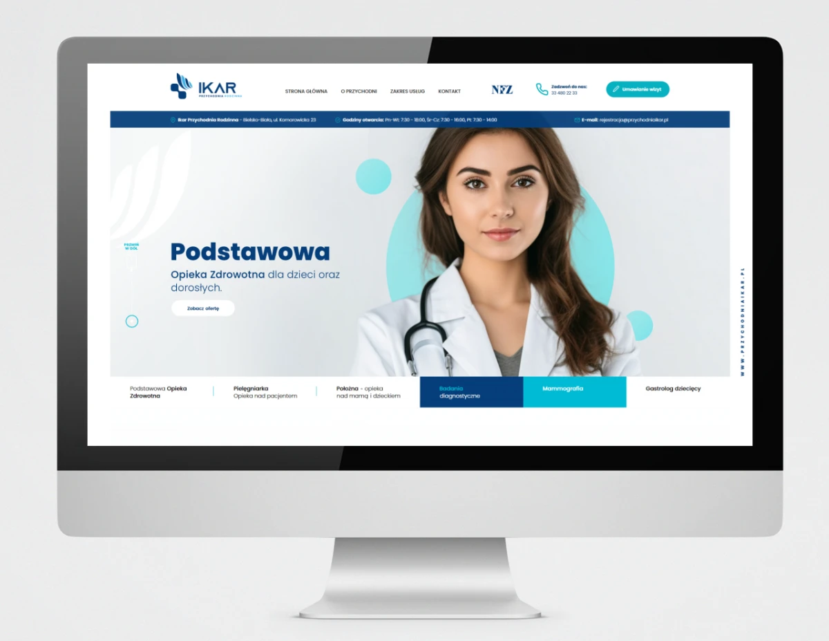 ikarmed projekt i wykonanie strony internetowej