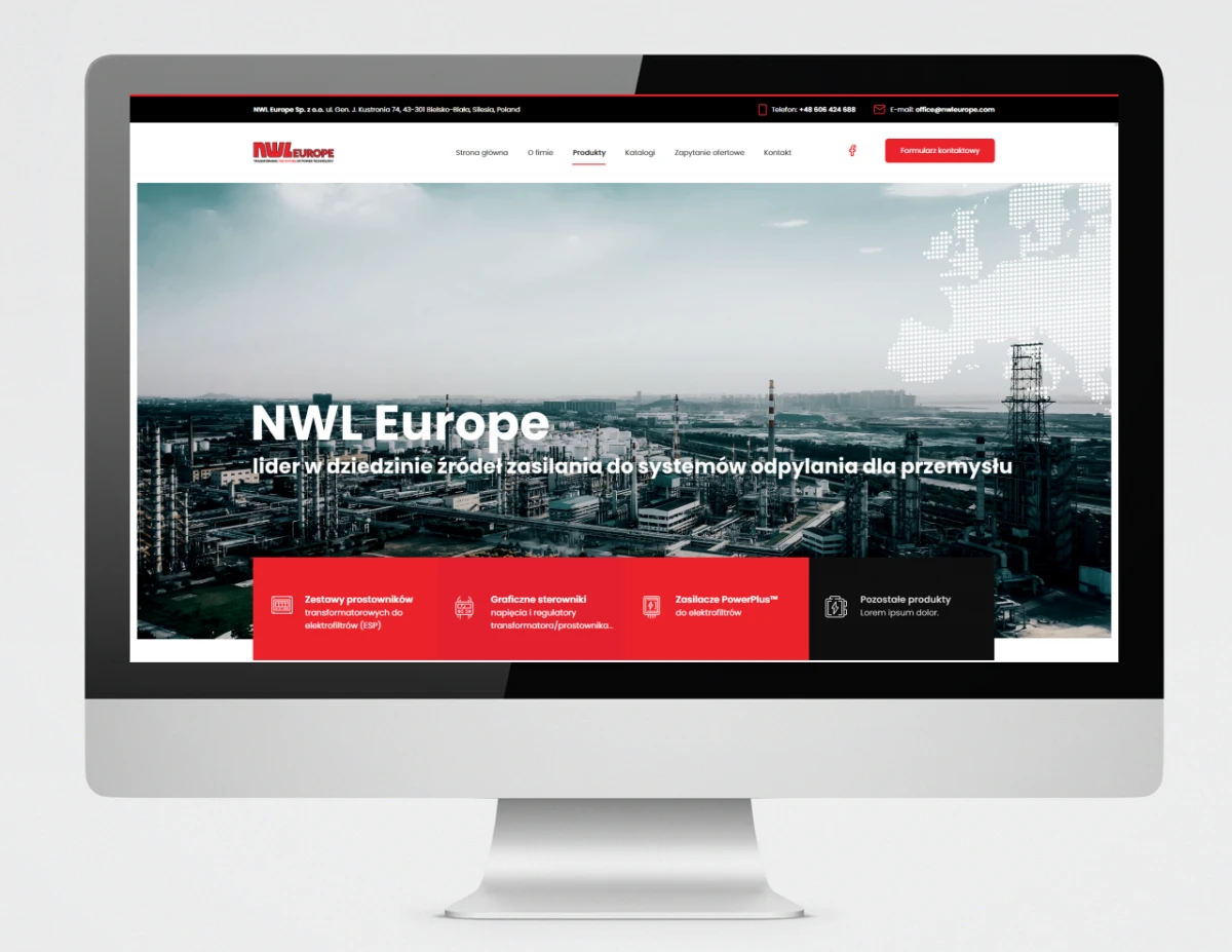 projektowanie strony internetowej dla firmy nwl europe