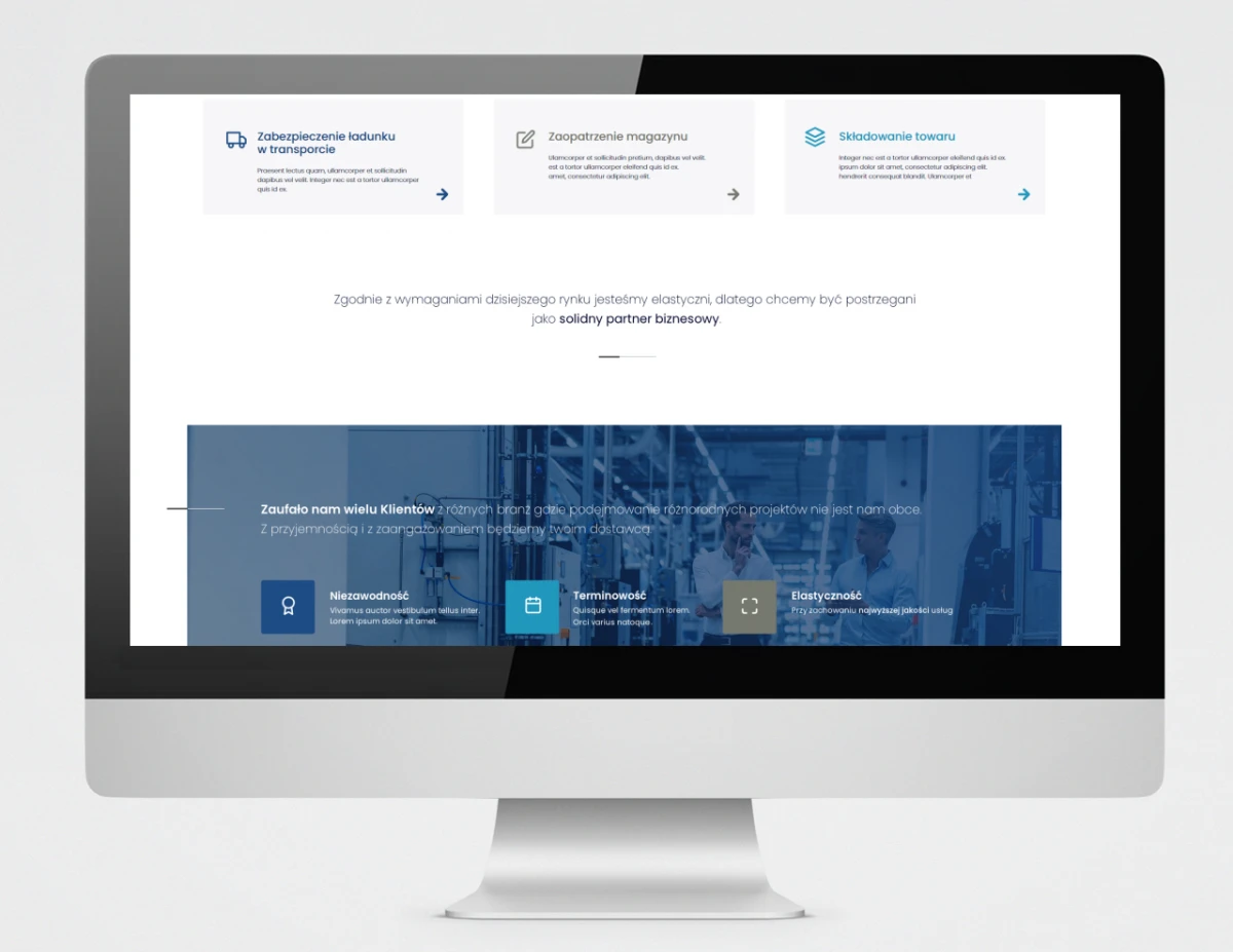 projekt strony www dla prokontech wykonanie exponet