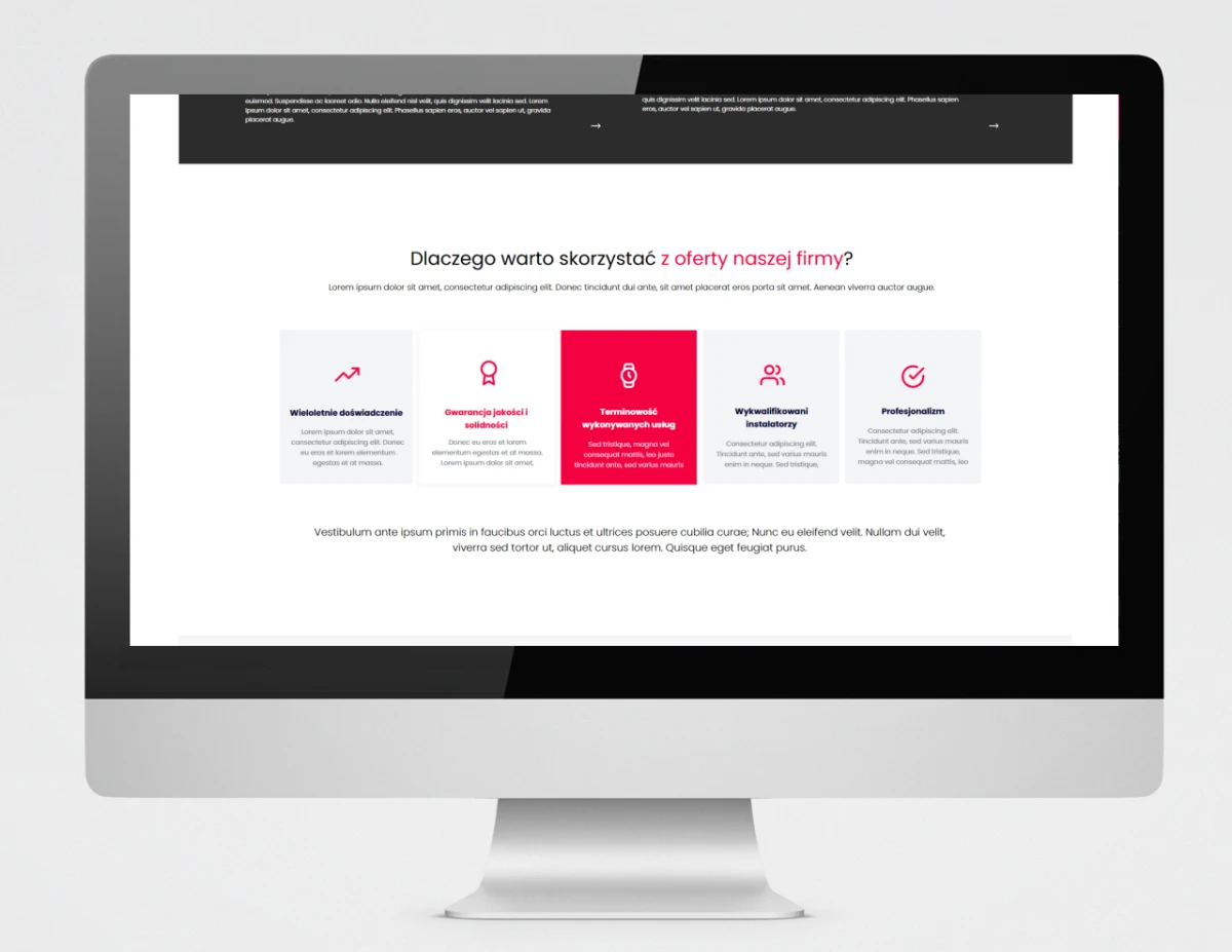 nowy layout strony firmy hardex wykonanie exponet